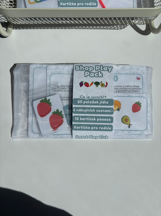Packaging of Shop & Play Pack with strawberry design on a white background